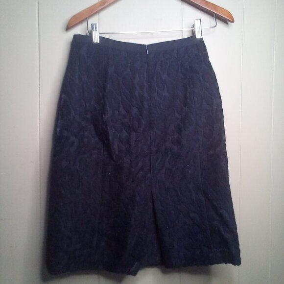 Ann Taylor Skirt 12 Textured Wool Blend Black - Picture 4 of 14